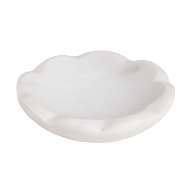 Marble Scallop Dish - White