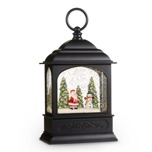 Santa and Snowman Musical Lighted Water Lantern