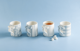 Striped Bow Handle Mug