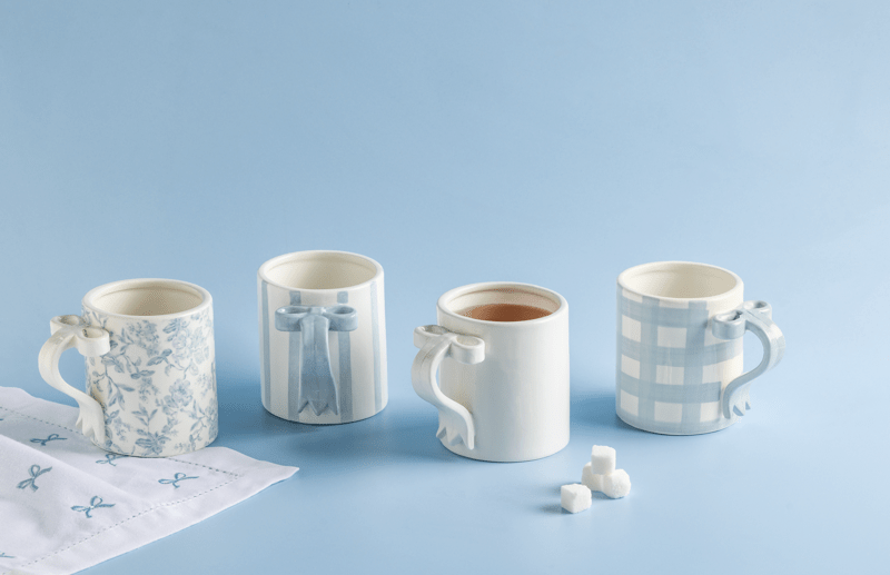 Striped Bow Handle Mug