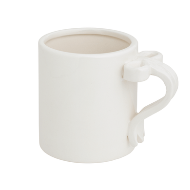 White Bow Handle Mug