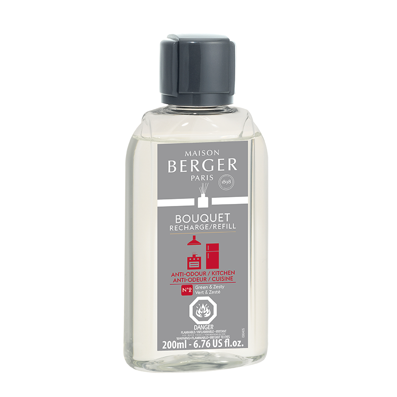 Maison Berger Anti-Odour Kitchen Green & Zesty Reed Diffuser Refill 200mL