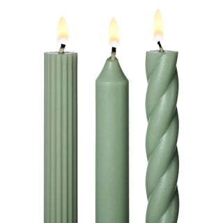 Illume Tapered Candles Sage Green - 3/Pack Assorted