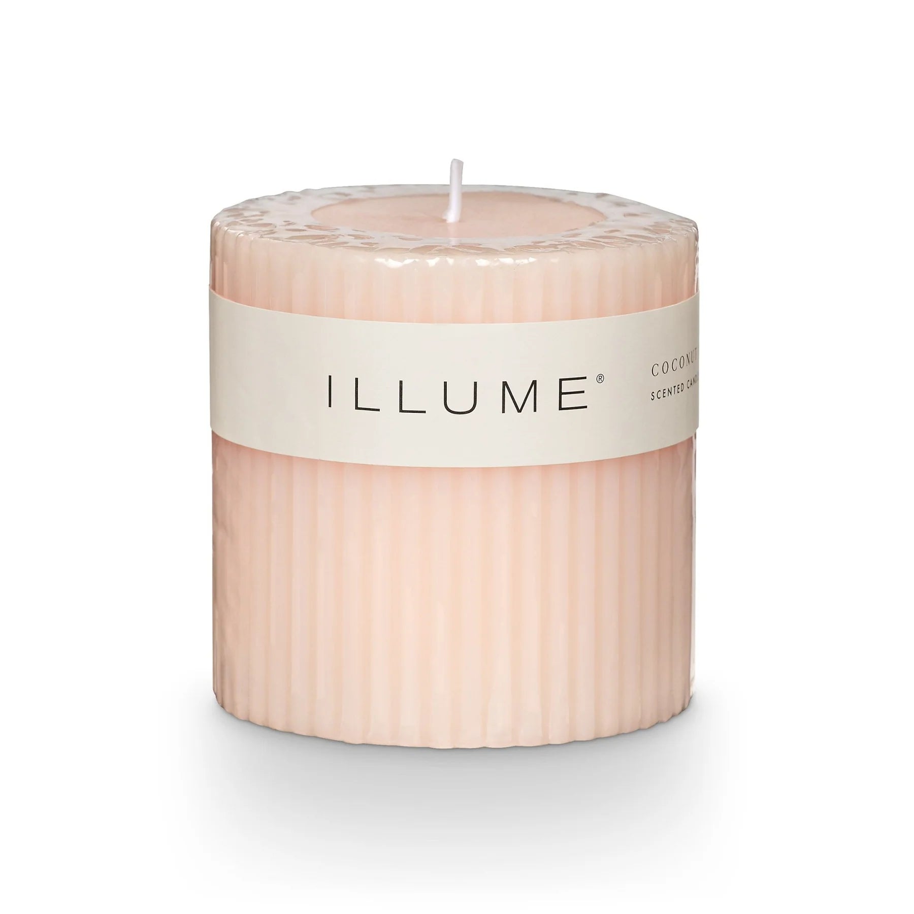 Illume Coconut Milk Mango Ribbed Pillar Small Candle