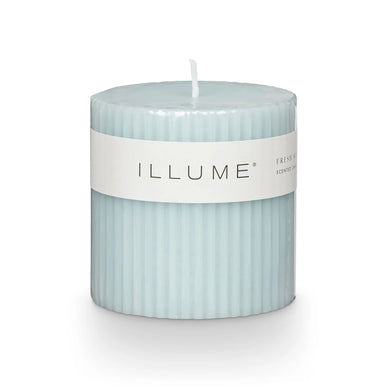 Illume Fresh Sea Salt Ribbed Pillar Small Candle
