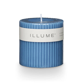 Illume Citrus Crush Ribbed Pillar Small Candle
