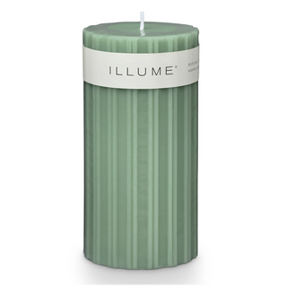 Illume Hinoki Sage Ribbed Pillar Medium Candle