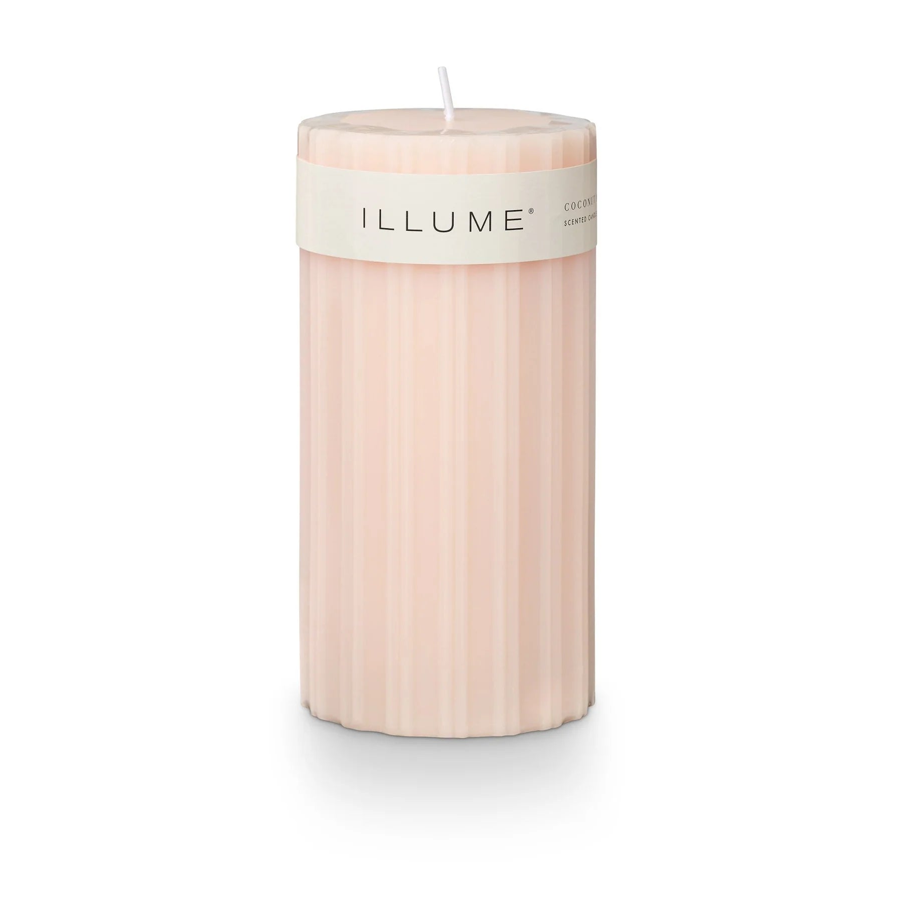 Illume Coconut Milk Mango Ribbed Pillar Medium Candle