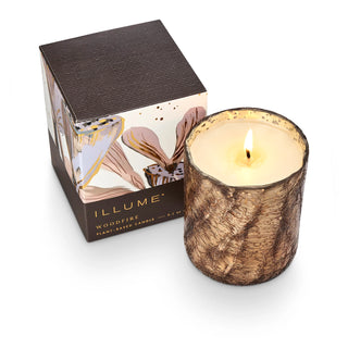 Illume Woodfire Small Crackle Glass Candle
