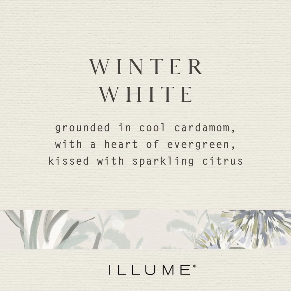 Illume Winter White Small Crackle Glass Candle