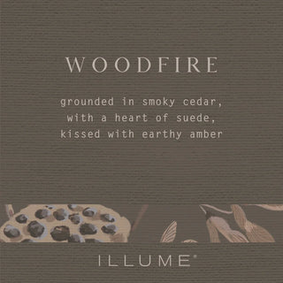 Illume Woodfire Large Crackle Glass Candle