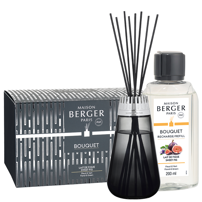 Maison Berger Amphora Black Reed Diffuser Gift Set with Sweet Fig