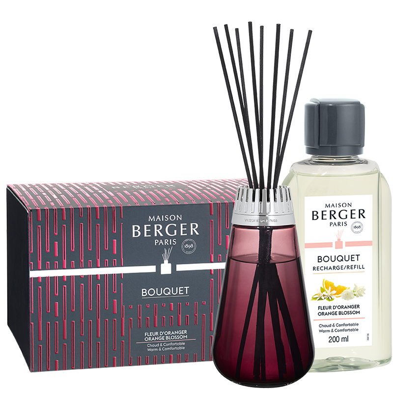 Maison Berger Amphora Raspberry Reed Diffuser Gift Set with Orange Blossom