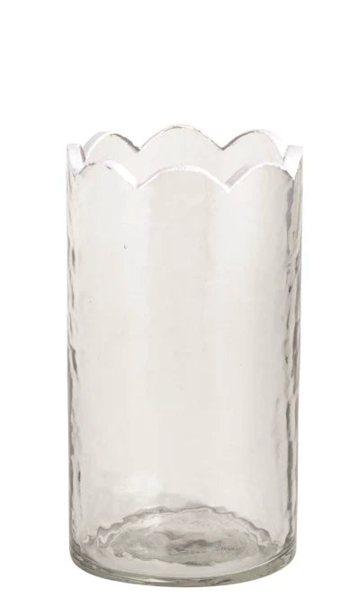 Scalloped Glass Bud Vase