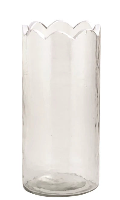 Scalloped Glass Bud Vase