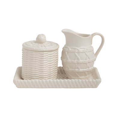 Woven Ceramic Cream And Sugar Set