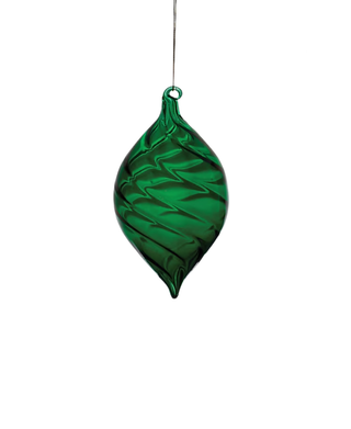 Swirl Glass Ornament - Green