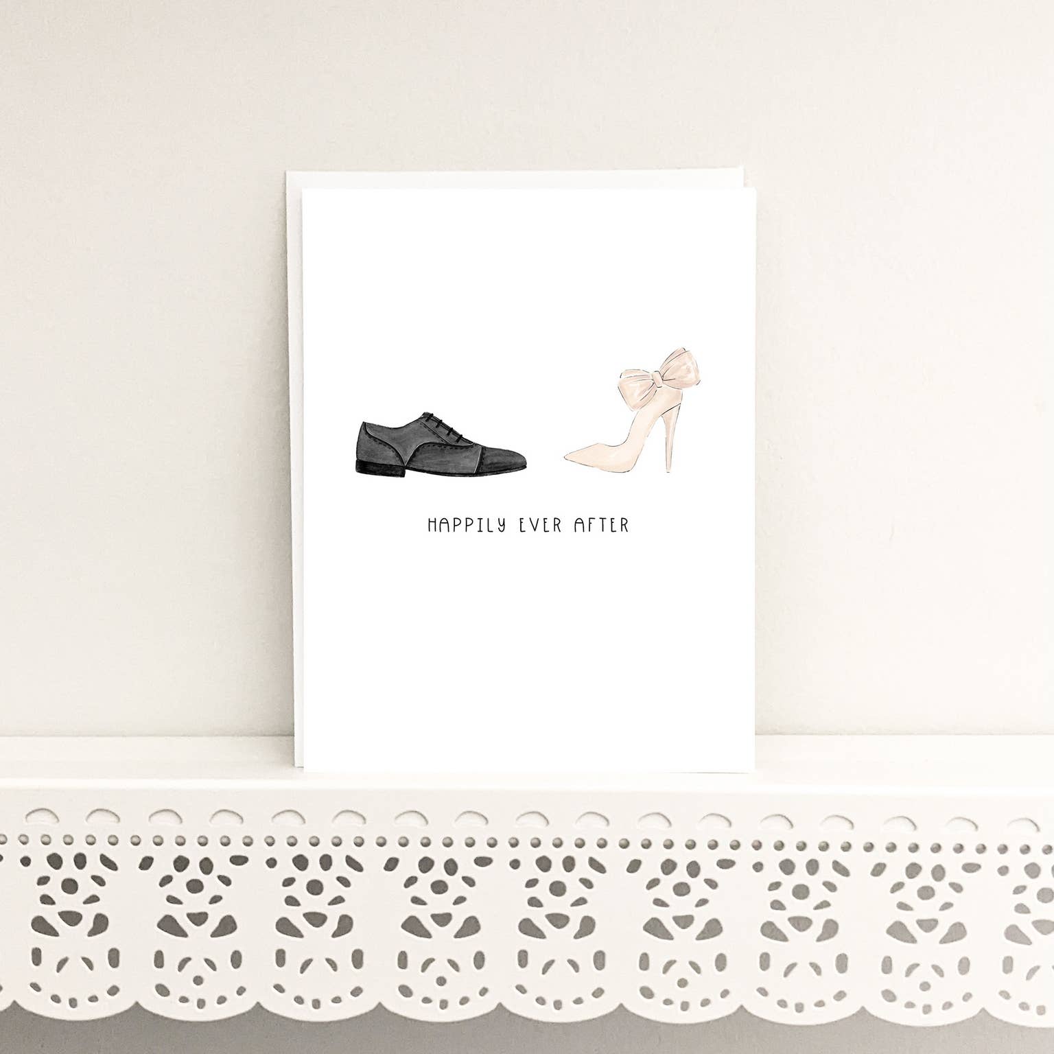 Happily Ever After Mr + Mrs Newlywed Card Blank