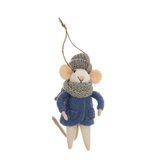 Cozy Cora Mouse Holiday Ornament