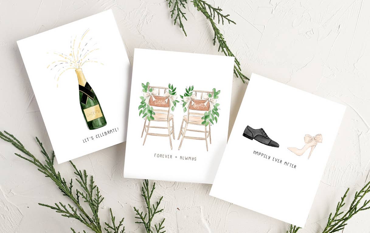 Happily Ever After Mr + Mrs Newlywed Card Blank