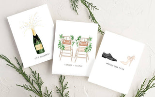 Happily Ever After Mr + Mrs Newlywed Card Blank