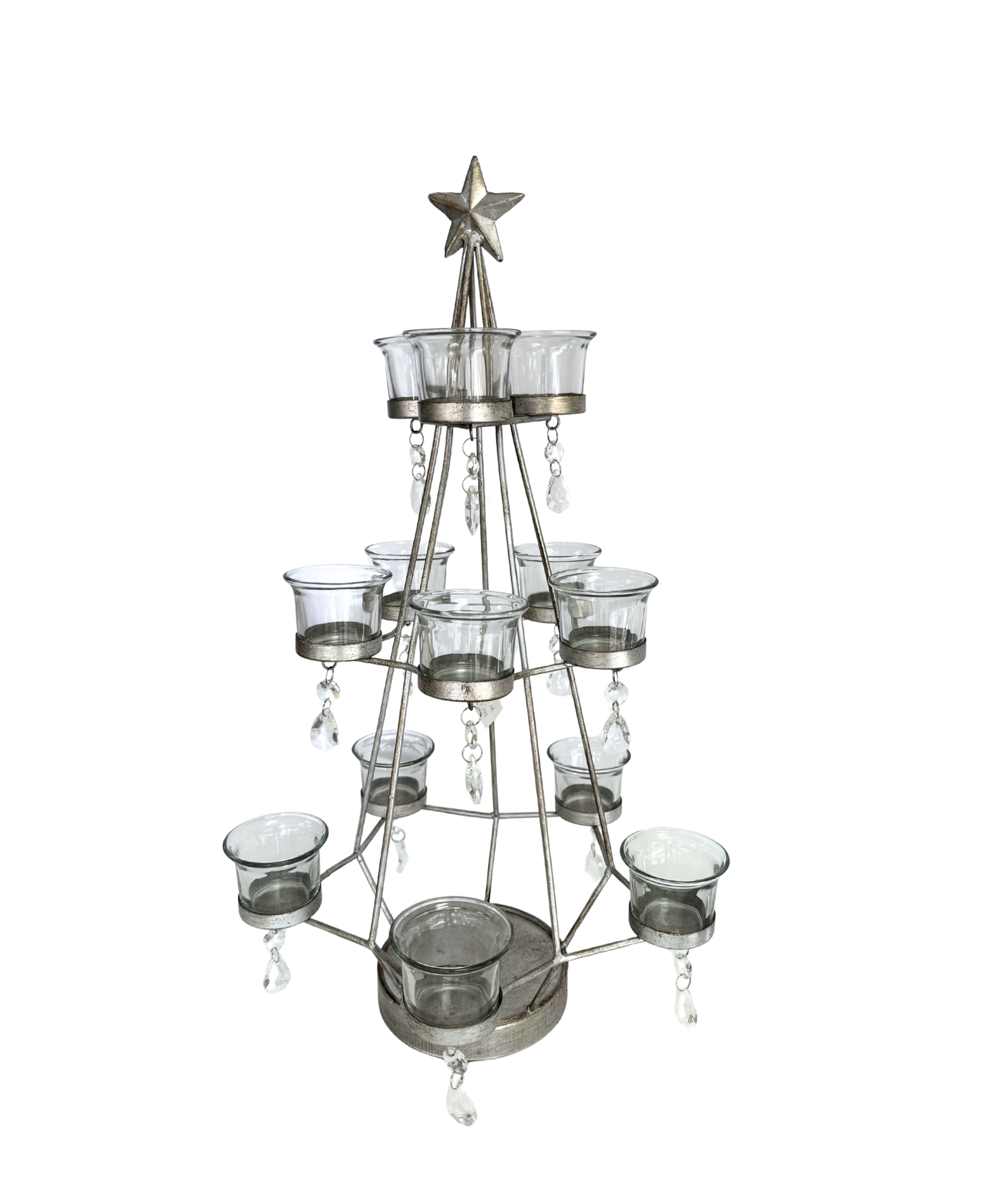 Brushed Metal Candle Holder