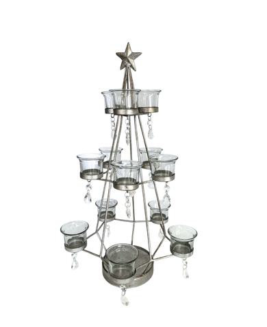 Brushed Metal Candle Holder