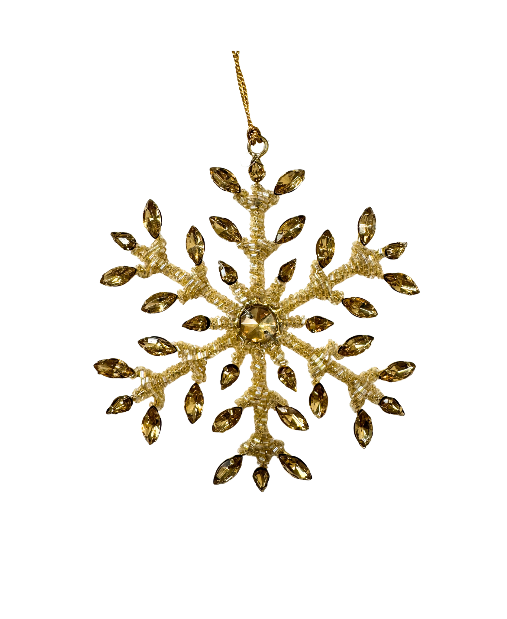 Gold Jewel Snowflake Ornament