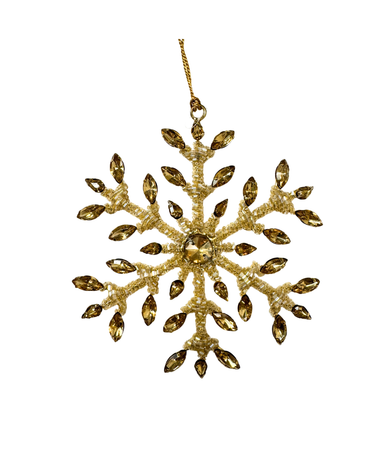 Gold Jewel Snowflake Ornament