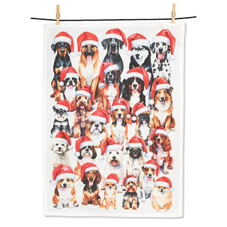 Dog Line Up in Hats Kitchen Towel by Abbott Collection