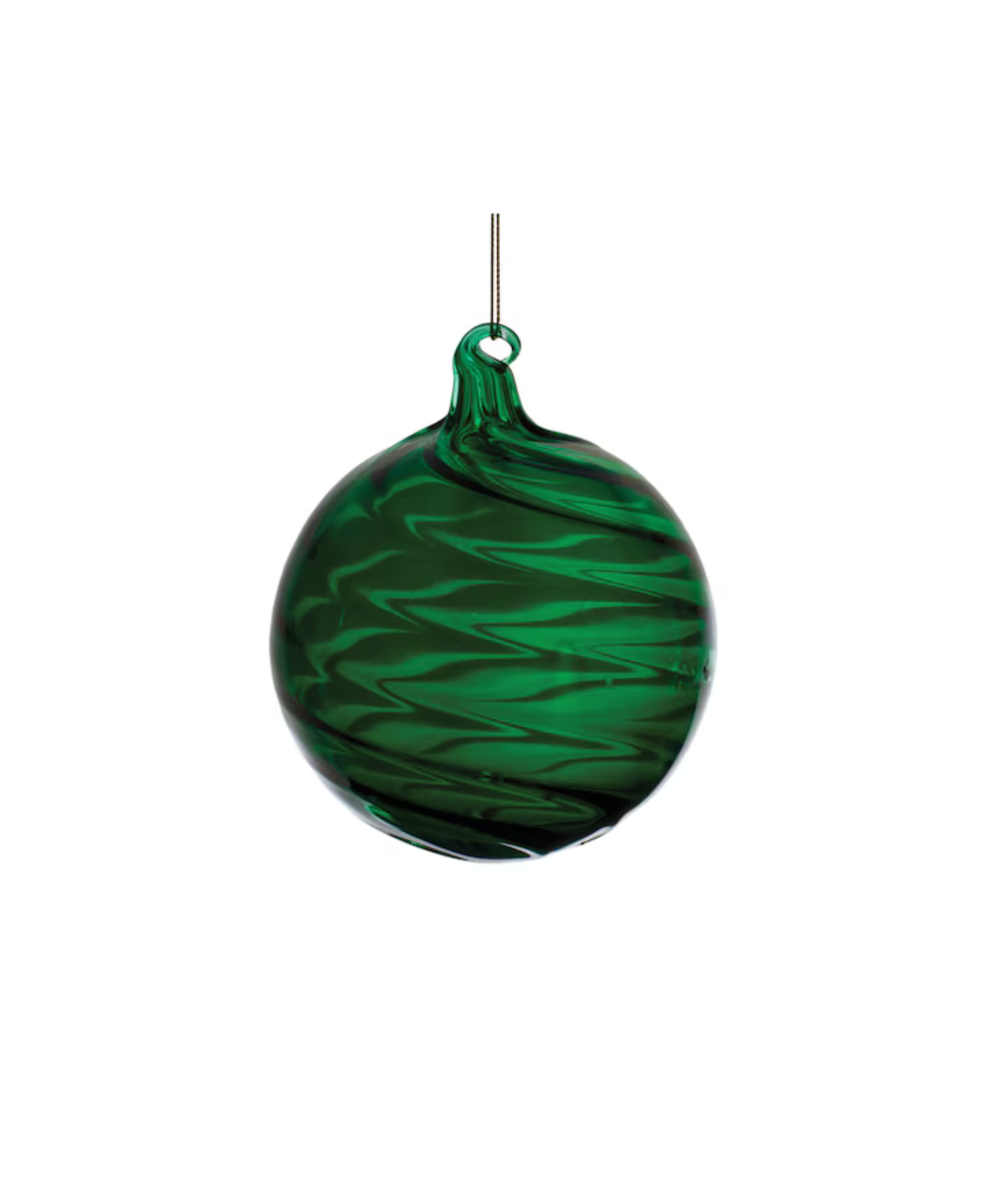 Swirl Glass Ornament - Green