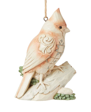 Jim Shore White Woodland Cardinal Ornament