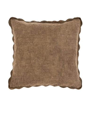 Scalloped Edge Pillow 20x20 - Mink