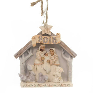 Jim Shore White Woodland Nativity 2018 Ornament