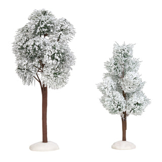 Department 56 Village Accessories Snowy Jack Pine Trees (set of 2)