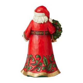 Jim Shore: Glad Tidings All Around - Santa Holding Holly Wreath Figurine