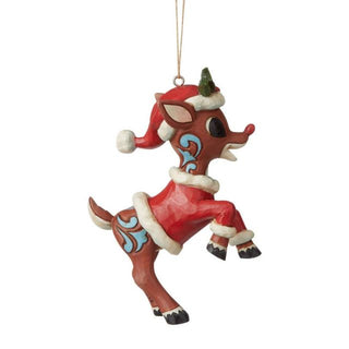 Jim Shore Traditions Rudolph In Santa Suit Hanging Ornament