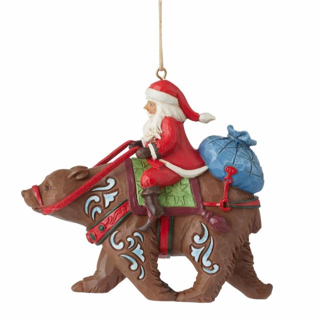 Jim Shore Heartwood Creek Santa Riding Bear Ornament