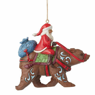 Jim Shore Heartwood Creek Santa Riding Bear Ornament
