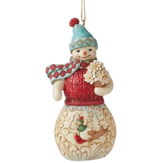 Jim Shore Winter Wonderland Snowman With Sledding Scene Hanging Ornament