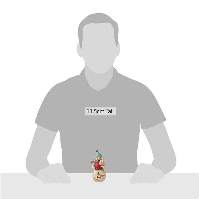 Jim Shore Winter Wonderland Snowman With Sledding Scene Hanging Ornament