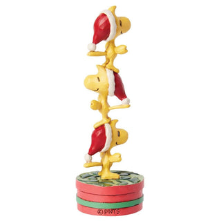 Jim Shore Peanuts Stacked Woodstocks On Gift Mini Figurine