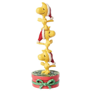 Jim Shore Peanuts Stacked Woodstocks On Gift Mini Figurine