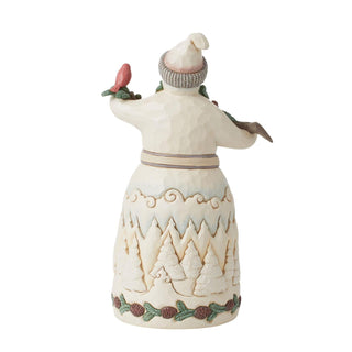 Jim Shore White Woodland Snowman With Pine Garland Figurine