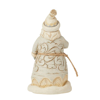 Jim Shore White Woodland Carved Santa With Pipe Figurine