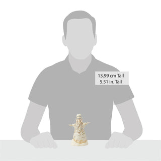 Jim Shore White Woodland Carved Snowman With Top Hat Figurine