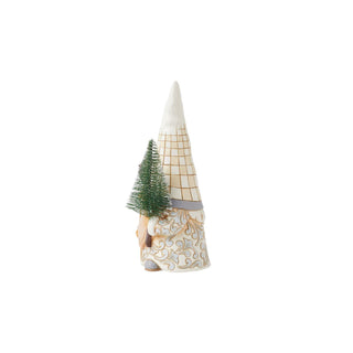 Jim Shore White Woodland Gnome With Sisal Tree Figurine