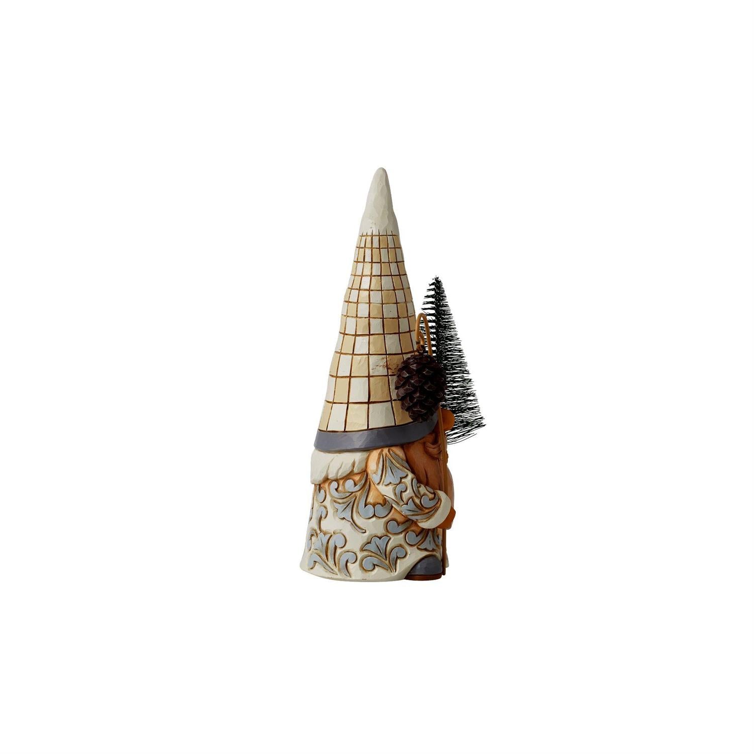 Jim Shore White Woodland Gnome With Sisal Tree Figurine