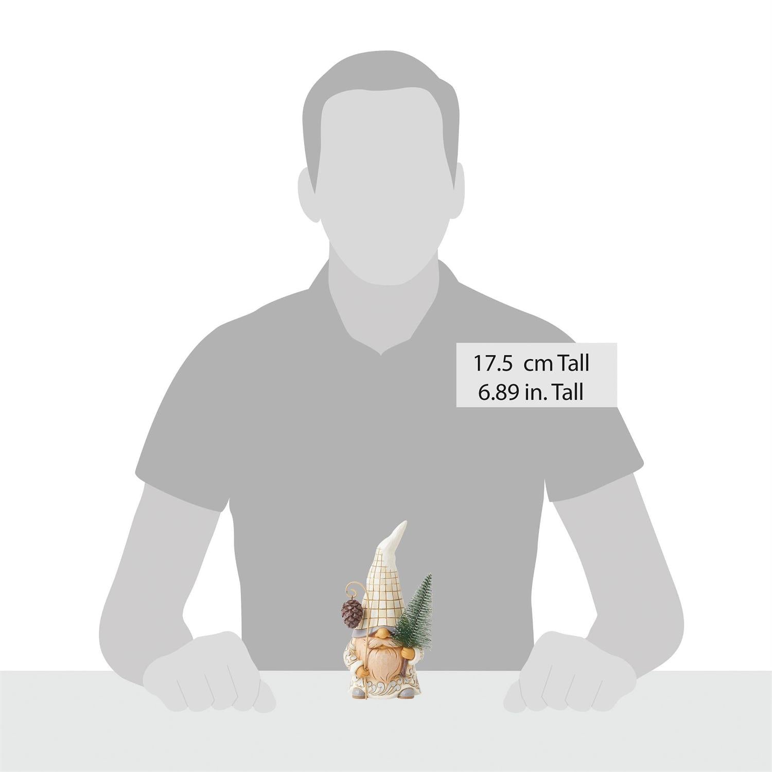 Jim Shore White Woodland Gnome With Sisal Tree Figurine