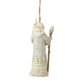 Jim Shore White Woodland Birch Bark Santa Hanging Ornament